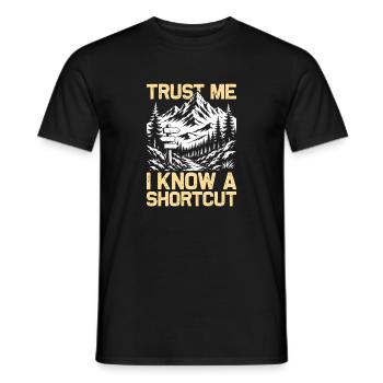 I know a shortcut Wandern Berge Bergsteigen - Männer T-Shirt - Schwarz - Vorne - AI Model Male 178 light (178cm)