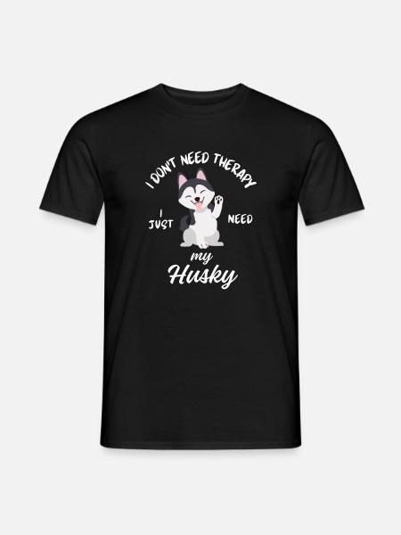Husky Therapy Dog - Men's T-Shirt - black