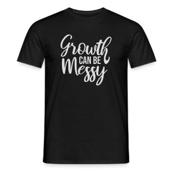 Growth Can Be Messy Personal Growth Quote Logo - Men's T-Shirt - black - Front - AI Model Male 178 light (178cm)