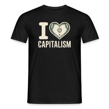 I Love Capitalism Entrepreneurs Stocks Capitalism - Men's T-Shirt - black - Front - AI Model Male 178 light (178cm)