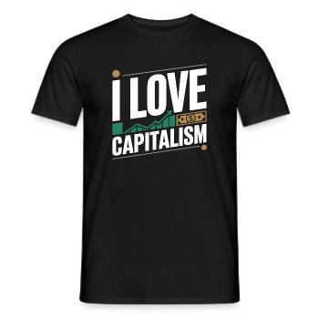 I Love Capitalism Entrepreneurs Stocks Capitalism - Men's T-Shirt - black - Front - AI Model Male 178 light (178cm)