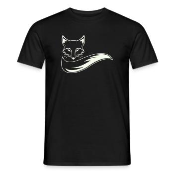 Fuchs Silhouette mit Schweif - Männer T-Shirt - Schwarz - Vorne - AI Model Male 178 light (178cm)
