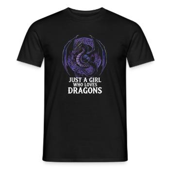 Mädchen liebt Drachen Grafik - Männer T-Shirt - Schwarz - Vorne - AI Model Male 178 light (178cm)