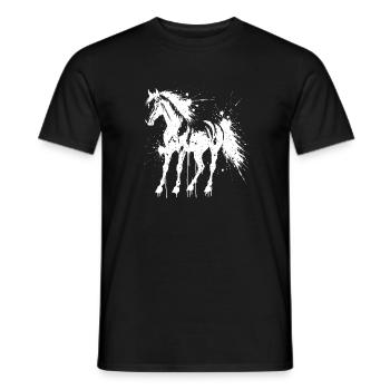 White Splash Horse Silhouette - Männer T-Shirt - Schwarz - Vorne - AI Model Male 178 light (178cm)