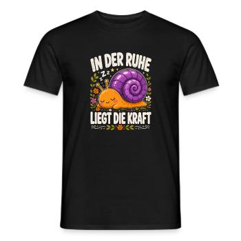  In Der Ruhe Liegt Die Kraft Schnecke Entspannung - Männer T-Shirt - Schwarz - Vorne - AI Model Male 178 light (178cm)