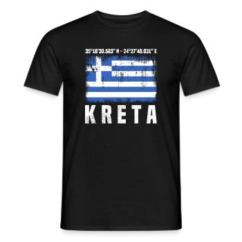 Crete Coordinates - Men's T-Shirt - black - Front - AI Model Male 178 light (178cm)