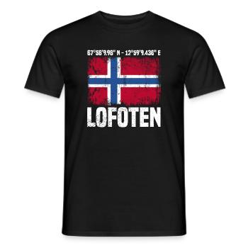 Lofoten Koordinaten - Männer T-Shirt - Schwarz - Vorne - AI Model Male 178 light (178cm)