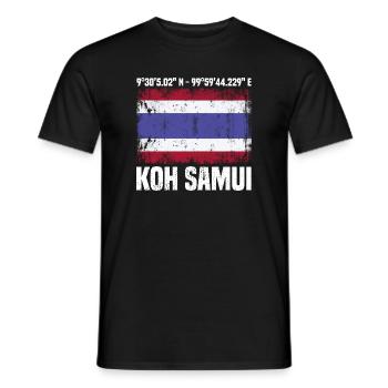 Koh Samui Koordinaten - Männer T-Shirt - Schwarz - Vorne - AI Model Male 178 light (178cm)