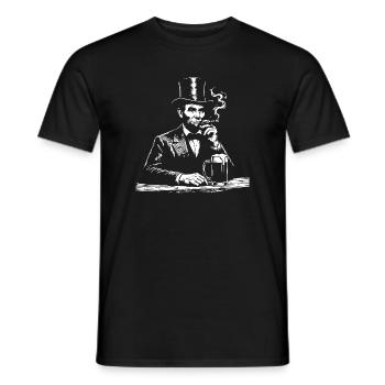Abraham Lincoln raucht Zigarre - Männer T-Shirt - Schwarz - Vorne - AI Model Male 178 light (178cm)