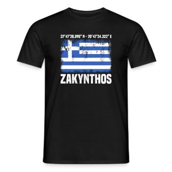 Zakynthos Coordinates - Men's T-Shirt - black - Front - AI Model Male 178 light (178cm)