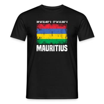 Mauritius Coordinates - Men's T-Shirt - black - Front - AI Model Male 178 light (178cm)
