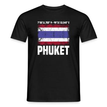 Coordonnées de Phuket - T-shirt homme - noir - Devant - AI Model Male 178 light (178cm)