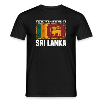 Coordonnées du Sri Lanka - T-shirt homme - noir - Devant - AI Model Male 178 light (178cm)