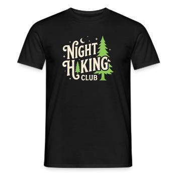 Outdoor-Abenteuer – Nachtwanderclub - Männer T-Shirt - Schwarz - Vorne - AI Model Male 178 light (178cm)
