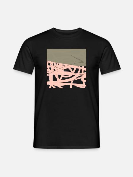 Filet rosé sur fond olive - T-shirt homme - noir