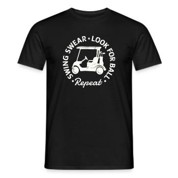Swing Swear - Look For Ball - Repeat - Men's T-Shirt - black - Front - AI Model Male 178 light (178cm)