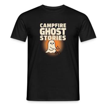Halloween-Geist – Lagerfeuer-Geistergeschichten - Männer T-Shirt - Schwarz - Vorne - AI Model Male 178 light (178cm)
