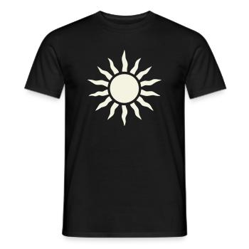 Sonne mit Strahlenrahmen - Männer T-Shirt - Schwarz - Vorne - AI Model Male 178 light (178cm)