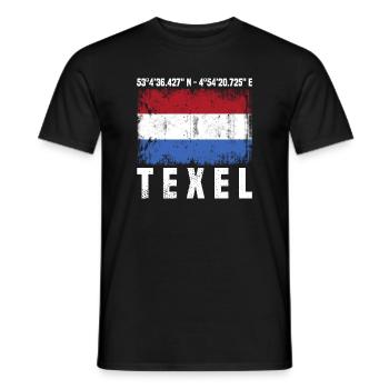 Coordonnées de Texel - T-shirt homme - noir - Devant - AI Model Male 178 light (178cm)