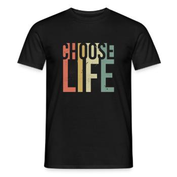 Wählen Sie das inspirierende Zitat des Lebens – Retro-Design - Männer T-Shirt - Schwarz - Vorne - AI Model Male 178 light (178cm)