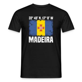 Madeira Coordinates - Men's T-Shirt - black - Front - AI Model Male 178 light (178cm)