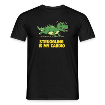 Dinosaurier hasst Cardio Training - Männer T-Shirt - Schwarz - Vorne - AI Model Male 178 light (178cm)