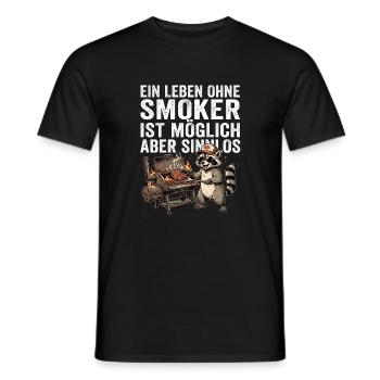 Waschbär Smoker Liebhaber - Männer T-Shirt - Schwarz - Vorne - AI Model Male 178 light (178cm)