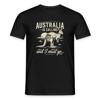 Australien is Calling and I Must go - Männer T-Shirt - Schwarz - Vorne - AI Model Male 178 light (178cm)