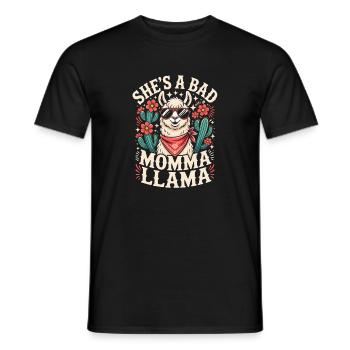 Sie ist eine Bad Momma Llama - Männer T-Shirt - Schwarz - Vorne - AI Model Male 178 light (178cm)