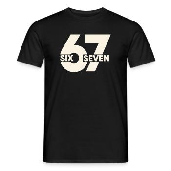 67 Six Seven – Urban Typografie - Männer T-Shirt - Schwarz - Vorne - AI Model Male 178 light (178cm)