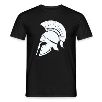Spartanischer Helmschutz Grafik Blau - Männer T-Shirt - Schwarz - Vorne - AI Model Male 178 light (178cm)