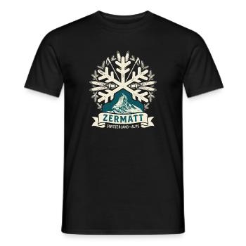 Alpes de Suisse de Zermatt vintage - T-shirt homme - noir - Devant - AI Model Male 178 light (178cm)