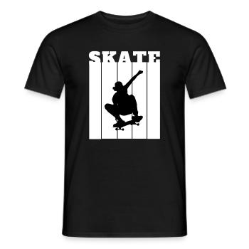 Skateboard Silhouette Skater Geschenk Cooles Shirt - Männer T-Shirt - Schwarz - Vorne - AI Model Male 178 light (178cm)