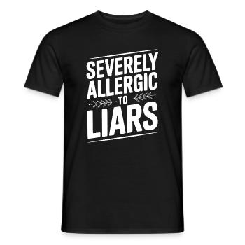 Severely Allergic To Liars - Men's T-Shirt - black - Front - AI Model Male 178 light (178cm)