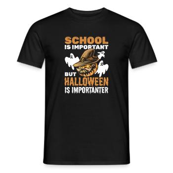 School is important but Halloween is importanter - - Männer T-Shirt - Schwarz - Vorne - AI Model Male 178 light (178cm)