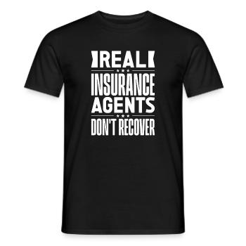 Insurance Agent Costume Real Don ́t Recover - Men's T-Shirt - black - Front - AI Model Male 178 light (178cm)