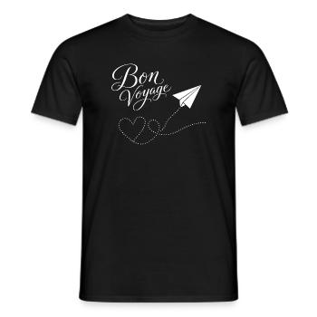 Bon Voyage gute Reise Papierzug Flugzeug mit Herz - Männer T-Shirt - Schwarz - Vorne - AI Model Male 178 light (178cm)