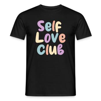 Self Love Club Pastelldruck - Männer T-Shirt - Schwarz - Vorne - AI Model Male 178 light (178cm)