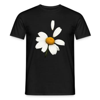 Marguerite with flying petals design - Men's T-Shirt - black - Front - AI Model Male 178 light (178cm)