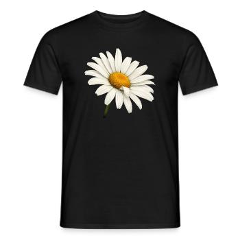 Weiße Margeritenblüte Natur Blumen Design  - Männer T-Shirt - Schwarz - Vorne - AI Model Male 178 light (178cm)