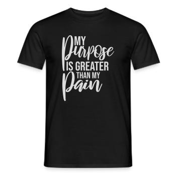 My Purpose Is Greater Than My Pain Meaning Quote Logo - Men's T-Shirt - black - Front - AI Model Male 178 light (178cm)