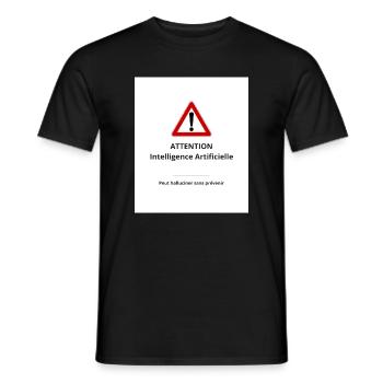 Attention : IA hallucinante - T-shirt homme - noir - Devant - AI Model Male 178 light (178cm)
