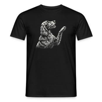 Irish Setter Raising Paw - Red Setter Dog Mom Dad - Men's T-Shirt - black - Front - AI Model Male 178 light (178cm)