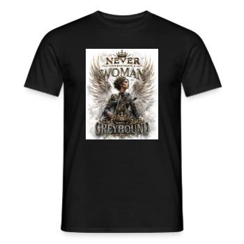 Woman_and_Greyhound - Männer T-Shirt - Schwarz - Vorne - AI Model Male 178 light (178cm)