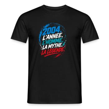2004 L'année L'homme La Mythe La Légende - T-shirt homme - noir - Devant - AI Model Male 178 light (178cm)