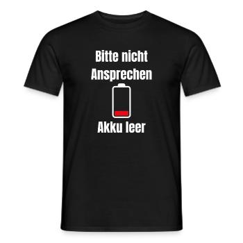 Akku Leer – Bitte Nicht Ansprechen - Männer T-Shirt - Schwarz - Vorne - AI Model Male 178 light (178cm)