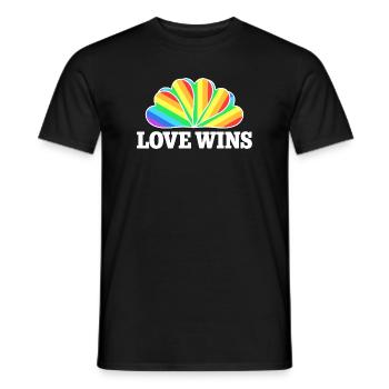 Love Wins - Rainbow Statement Design - T-shirt homme - noir - Devant - AI Model Male 178 light (178cm)