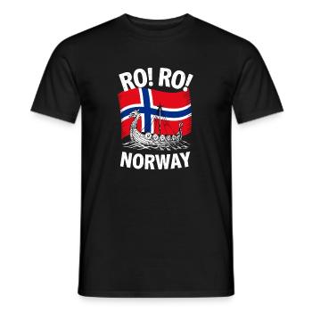  RO RO NORWAY Wikingerschiff Norwegen Flagge - Männer T-Shirt - Schwarz - Vorne - AI Model Male 178 light (178cm)