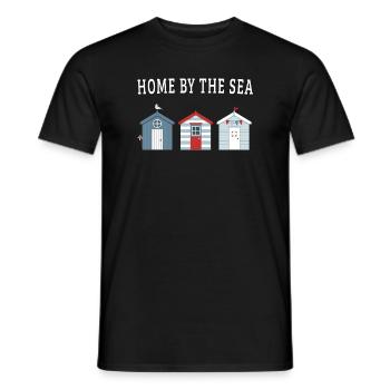 Home by the Sea – Beach Houses - Men's T-Shirt - black - Front - AI Model Male 178 light (178cm)