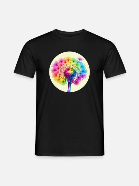 Rainbow Dandelion - Men's T-Shirt - black